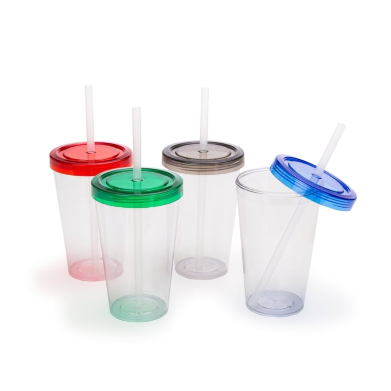 Brinde Copo com Canudo Biodegradável 600ml