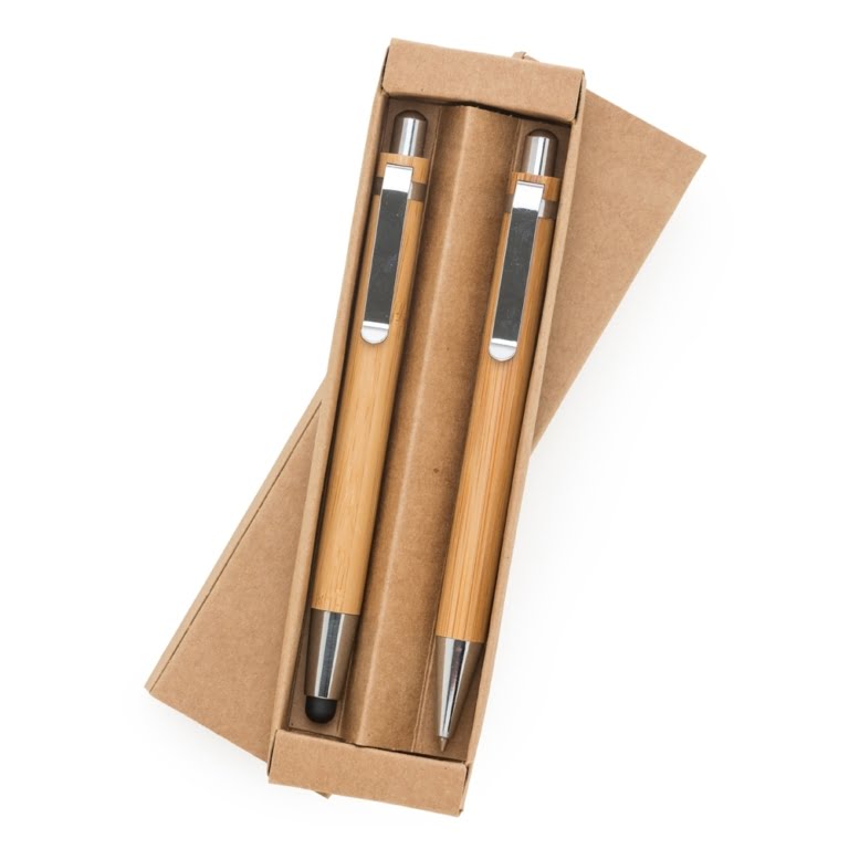 Brinde Kit Ecológico Caneta e Lapiseira Bambu