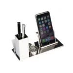 Brinde Kit Escritório 4 em 1 em inox Espelhado