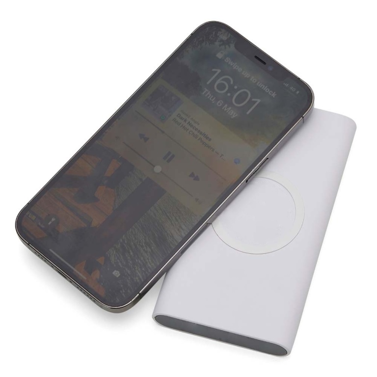 Brinde Power Bank Personalizado com  Carregamento via Indução ou Cabo