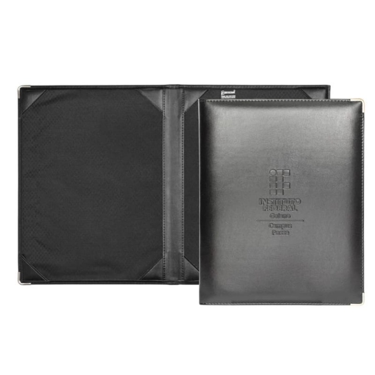 Brinde Porta Diploma com Ponteiras Internas em Couro Sintético 32x25cm