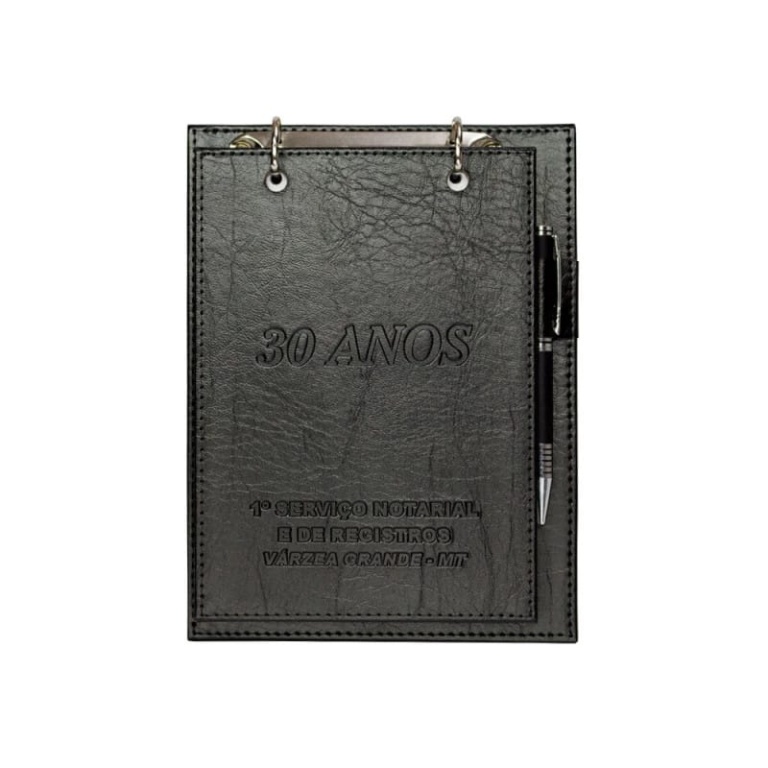 Brinde Porta Bloco de Mesa Luxo em Couro Sintético 23,5×17,5cm