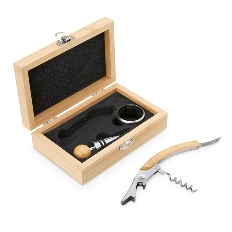 Brinde Kit Vinho Bambu 3 Peças